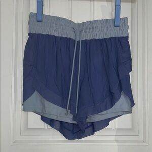 POPFLEX Cadence High Waist Mesh Run Short - Periwinkle